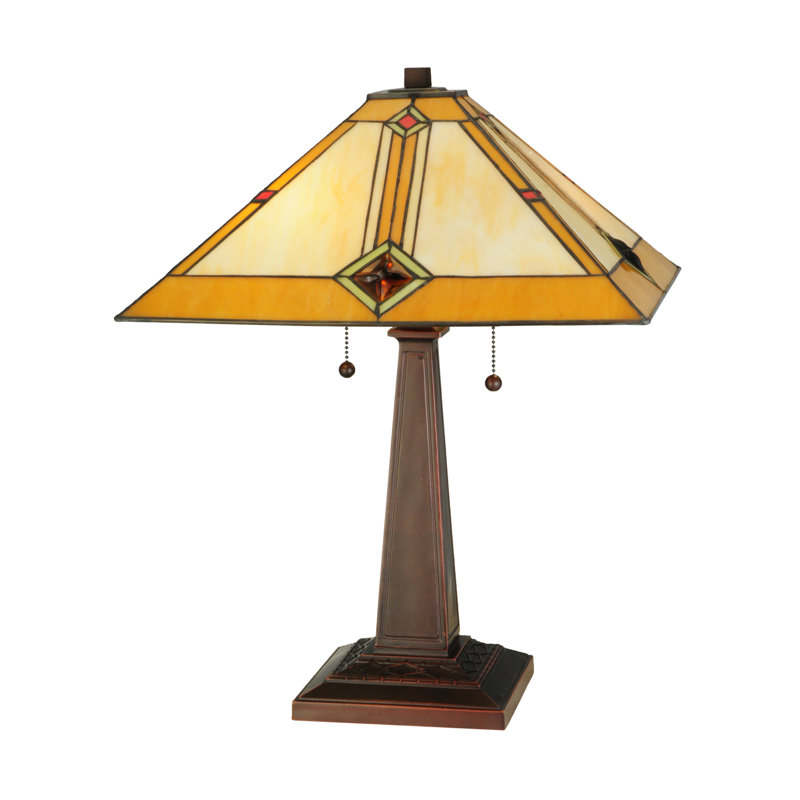 Mahogany Bronze 22" Diamond Mission 2-Light Table Lamp
