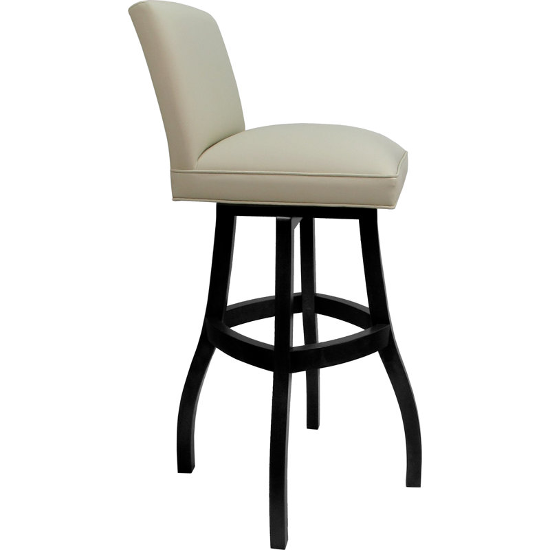 Tabouret de bar pivotant en bois sur base en S, Beige, Noir, noir, noir, noir, Counter Stool (26" Seat Height)