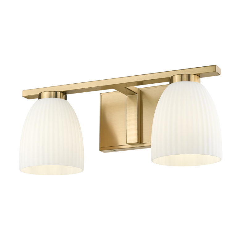 Mateo Modern Vanity, Gold, 2 Lights, 6.5" H x 16" W x 6.5" D
