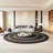 Dark grey curved negotiating sofa