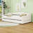 Twin XL Linen Upholstered Daybed with LED Lighting and Dual Storage Drawers-783720430