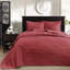 Couvre-lit rouge très grand réversible - Rembourrage en coton prélavé pour un ajustement surdimensionné et confortable