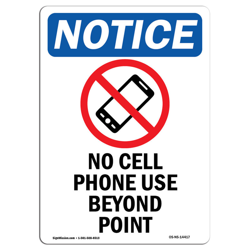 No Cell Phone Use Sign