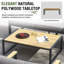 Ensemble de mobilier d'extérieur 4 pièces Ensemble de conversation de patio moderne en fer avec coussin en faux grain de bois et table basse pour cour de jardin près de la piscine