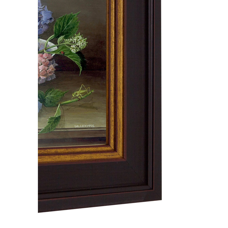 Hydrangeas In China Vase - Single Picture Frame Print on Canvas