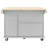 Kitchen Island with Drop Leaf, 53.9" Width Rolling Kitchen Cart on Wheels with Internal Storage Rack and 3 Tier Pull Out Cabinet Organizer, Kitchen Storage Cart with Spice Rack, Towel Rack-557054034