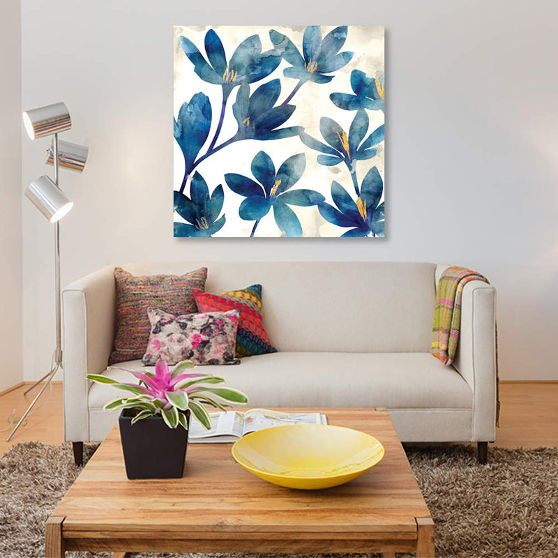 « veranda blue i », impression sur toile, H 48 po x l 48 po x P 1,5 po, Toile tendue, Pas de tapis