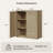 Consiglia 30.5" Bohemian-Inspired Rattan 2-Door Sideboard-695867050-688169289