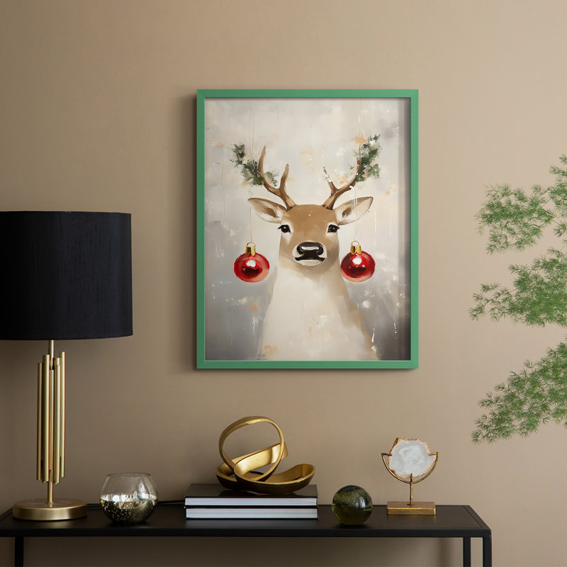 «Christmas Holiday Art», série 2-CLxxvii, reproduction encadrée - bois massif, H 30 po x l 24 po, Vert