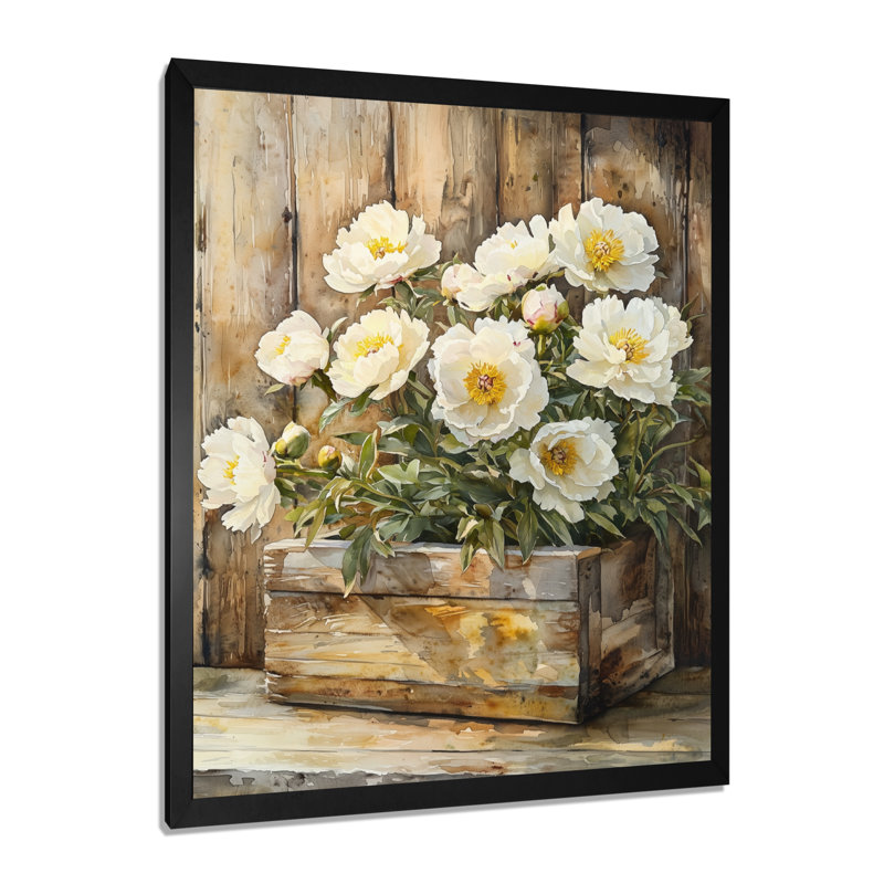 Barmore - Floral Canvas Prints, H 40 po x l 30 po, Noir, Reproduction encadrée d'une seule photo