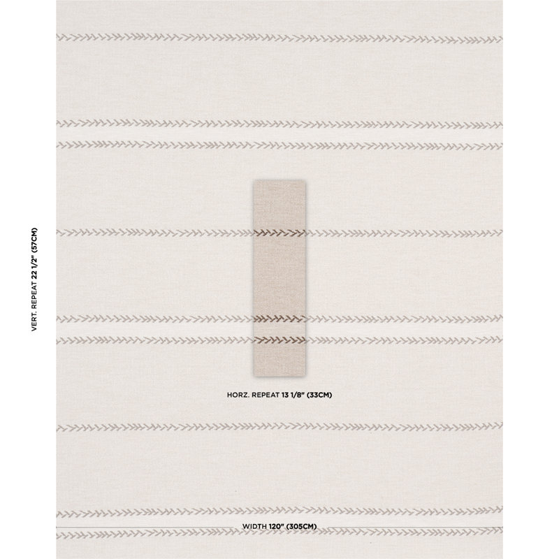 Plains Stripe Casement Fabric, Tan