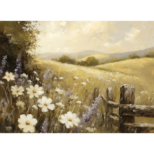 Wildflower Meadow with Rustic Fence