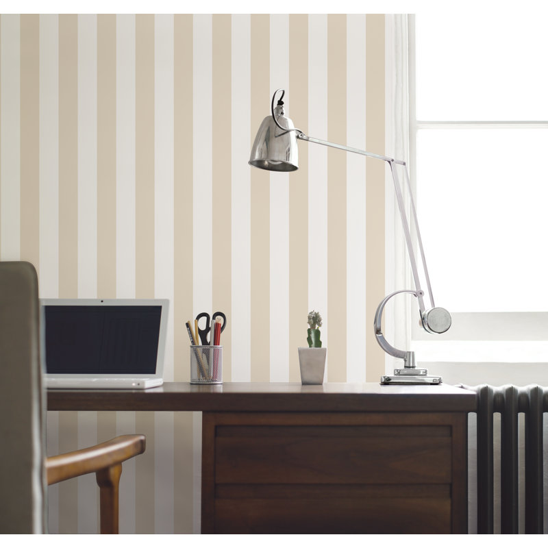 Divisadero 10m x 53cm Matte Wallpaper Roll, Beige/White