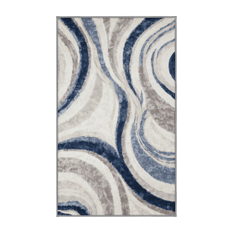 Tapis gris lavable à la machine, Rectangle 6 pi x 9 pi