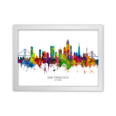 San Francisco California Skyline by Michael Tompsett - Print
