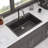 Drop In Waterfall Kitchen Sink - 33"X22" Composite Granite Quartz Single Bowl Workstation Kitchen Sink With Pull-Out Faucet-117060718