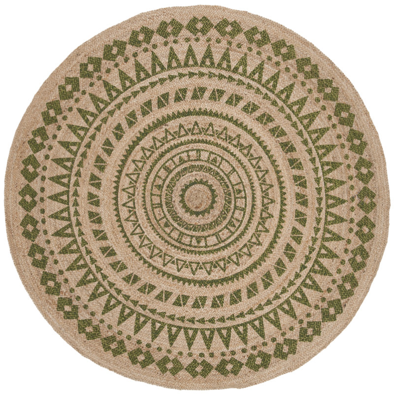 Tapis rond rond tissé à la main style sud-ouest Devaney, Rond 6 pi x 6 pi