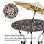 Ensemble bistro 3 pièces pour table bistro et chaises d'extérieur, bistro en aluminium coulé à motif rose pour balcon de jardin, résistance durable à la rouille et aux intempéries, bronze rose-128722902