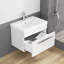 Meuble-lavabo 24 po avec lavabo combiné, 1 grand tiroir, système de fermeture en douceur, meuble-lavabo mural, poignée en métal, cuve en céramique à rebords épais unique