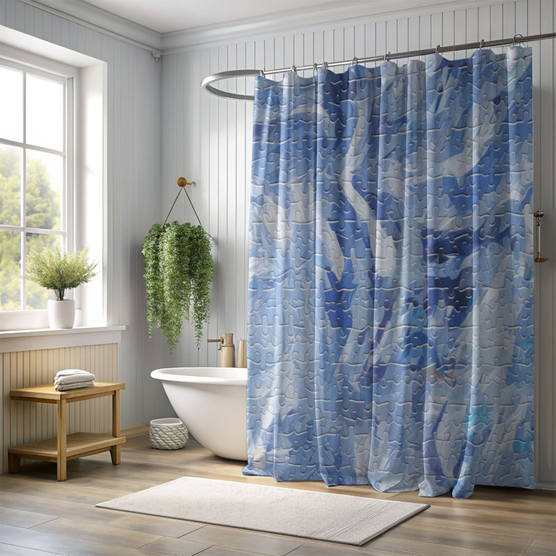 Surface de casse-tête - Rideau de douche Premium, H 74 po x l 71 po