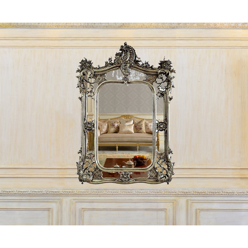 Daylan Solid And Engineered Wood Flat Mirror, Silver