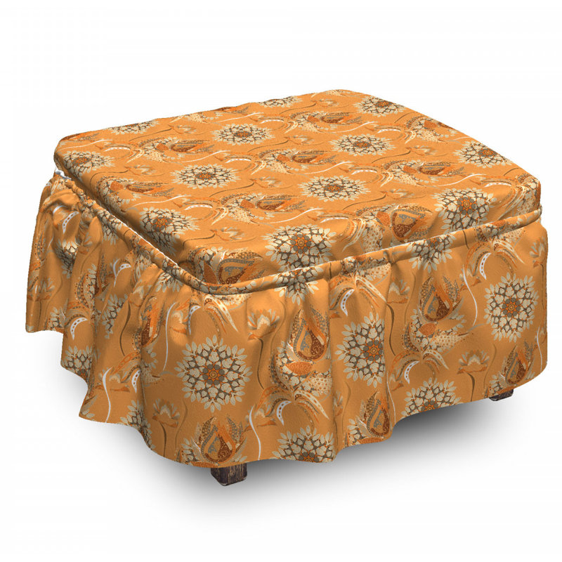 Ensemble de housse pour repose-pieds à coussin de boîte 2 pièces repose-pieds jardin
