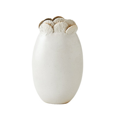 Sand Dollar Vase-White-Lg