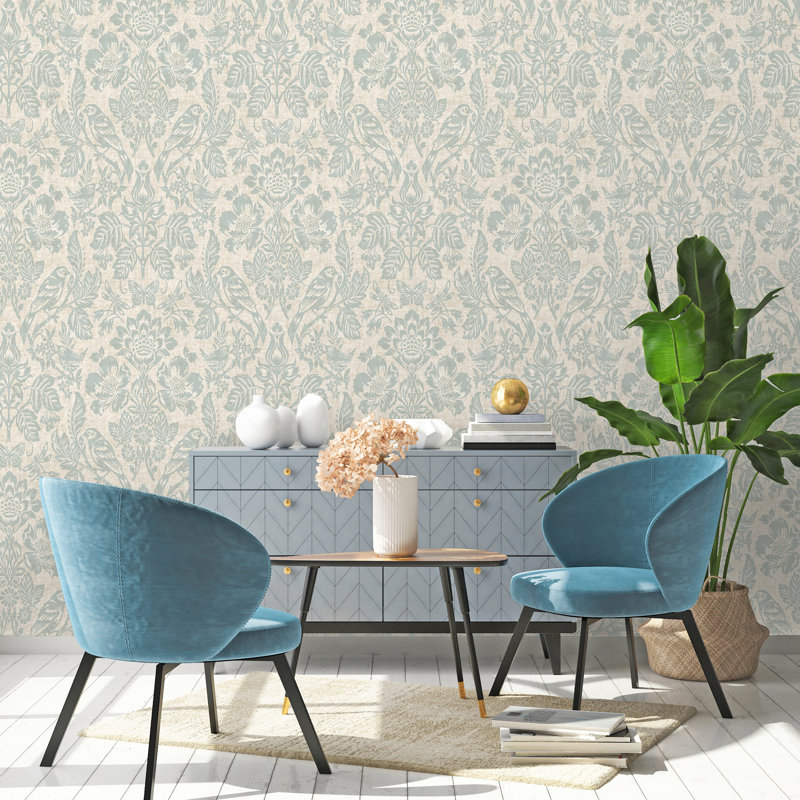 10.05m x 53cm Matte Shimmer Wallpaper Roll, Blue
