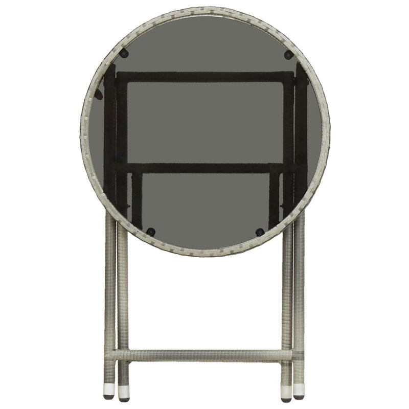 Hisham Round Glass Outdoor Bistro Table - 60 cm W 60 cm D, Grey