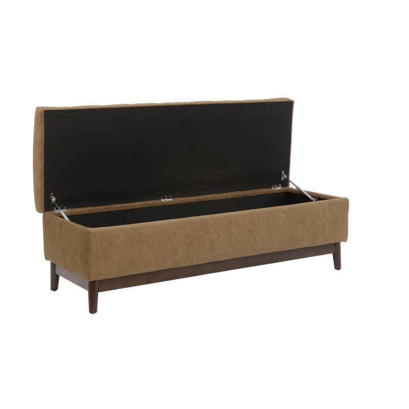 Brooke Channel Tufted Lift Top Storage Bench, Brown