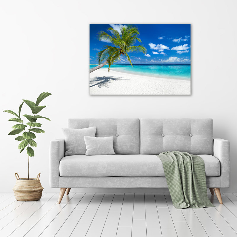 Tropical Beach - No Frame Print on Glass