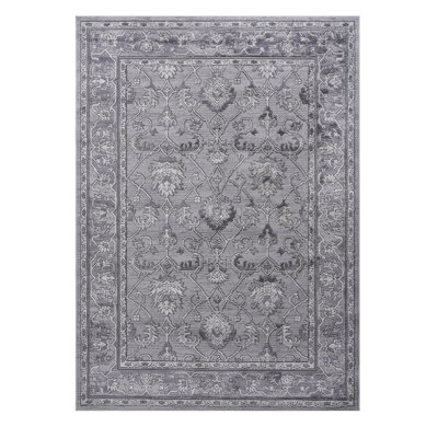 Non-Shedding Grey 5X7 Area Rug - Ideal For Living, Dining, Office, Bedroom Stain Long-Lasting Office Use