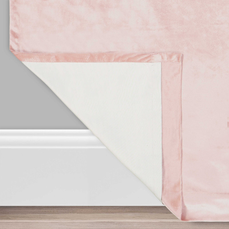 Blush Velvet Blackout Rod Pocket Curtain Panel