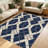 Navy Lattice area rugs for Living Room, Soft and Comfortable, Suitable for all seasons, easy to maintain, machine washable Indoor floor mat, Under Table Farmhouse suitable for Bedroom, Dining Room, Study, Patio, Balcony, Home Decor-296881624