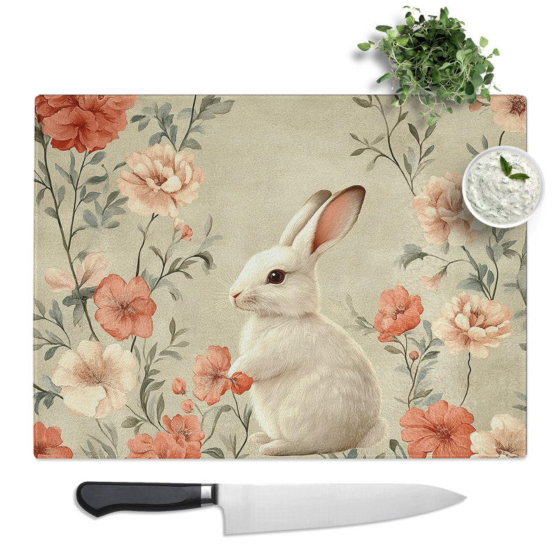 Rabbit  Glass Chopping Board
