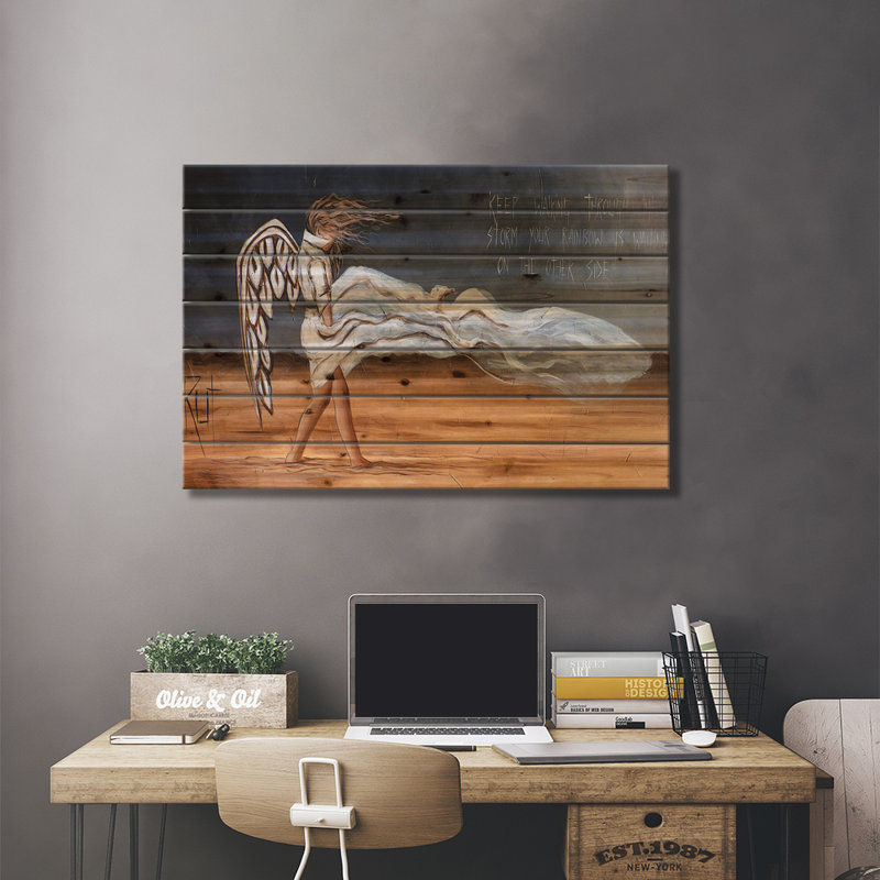 «Keep Walk Through The Storm On Wood» par Ruth's Angels, reproduction