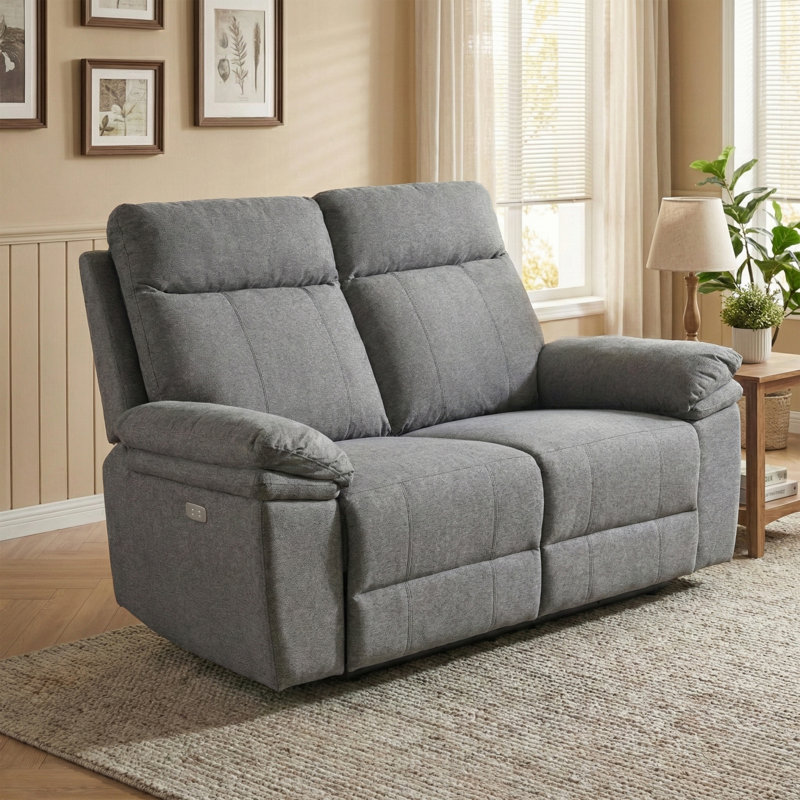 Cooney 2 Seater Electric Reclining Loveseat, Dark Grey