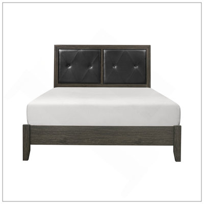 Mobilier de chambre à coucher contemporain capitonné en similicuir avec tête de lit capitonnée
