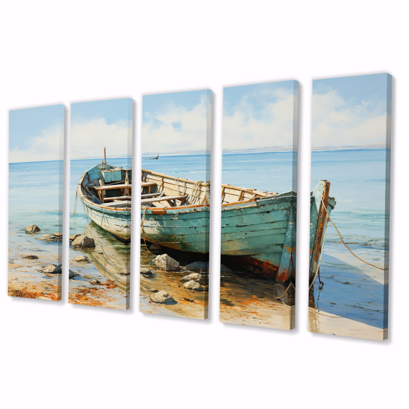 Bateau côtier, mélodie sur toile, 5 pièces