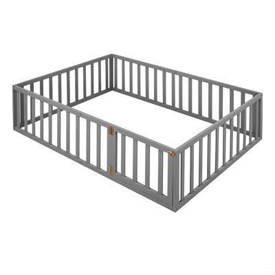Full Size Wood Daybed Frame With Fence