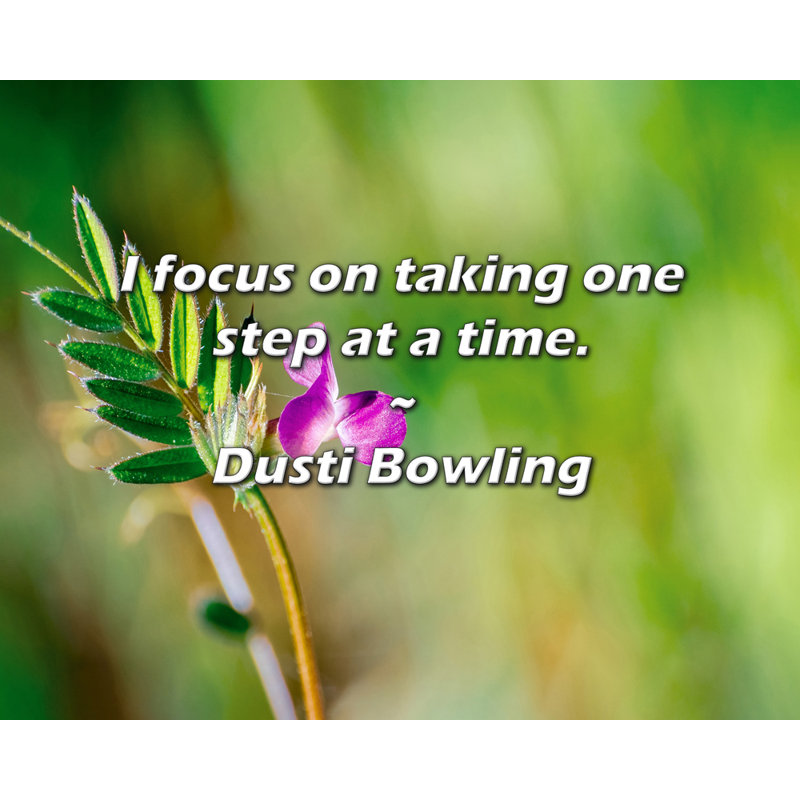 Dusti Bowling Quote: I focus on taking one step at a time.