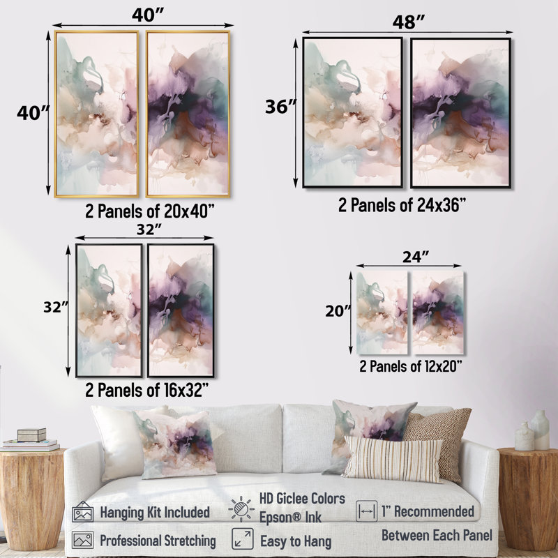 Marbre délicat brun abstrait III - art mural moderne sur toile 2 pièces, 20'' H x 24'' W, Wrapped Canvas, Does Not Apply