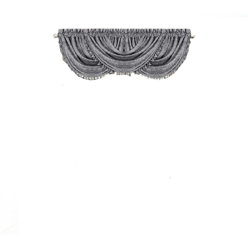 Dillonger Solid Colour 52'' W Window Valance, Silver