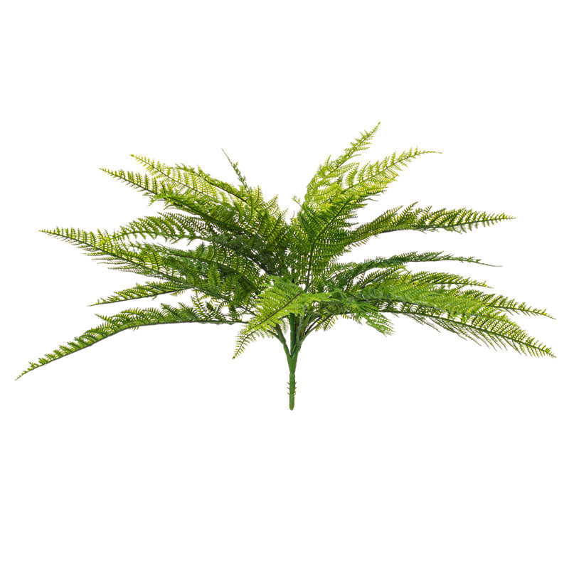 Fougère verte en cuir artificiel, H 22 po x l 19 po x P 15 po