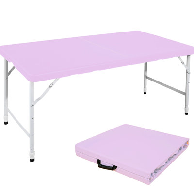 4ft Purple Foldable Table For Indoor & Outdoor Activities, 135kg Capacity, Easy To Clean Surface, Quick Assembly, Ideal Dining And Gatherings, Load, Stain - Non Slip Feet, Compact Folding Size, Good