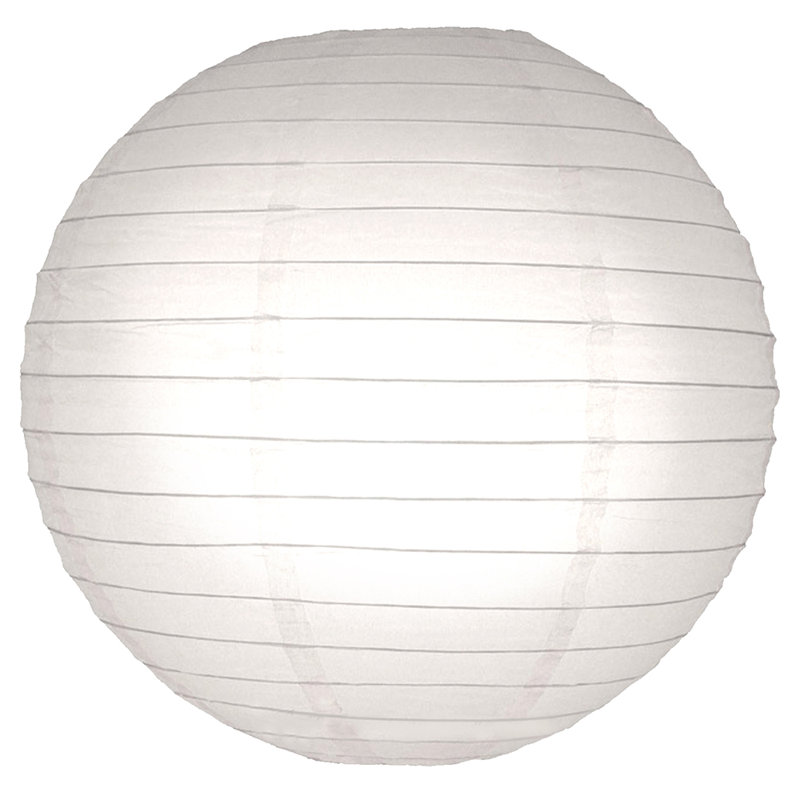 Lanternes rondes en papier - 5 unités, Blanc