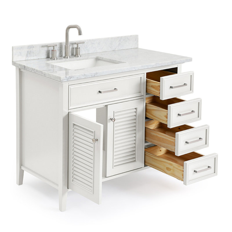 Ensemble de meuble-lavabo simple 43 po Dyllan Bergerac, Gauche, Blanc