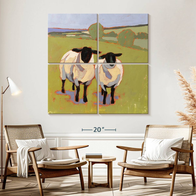 Brampt Suffolk Sheep I, 57" H x 57" W