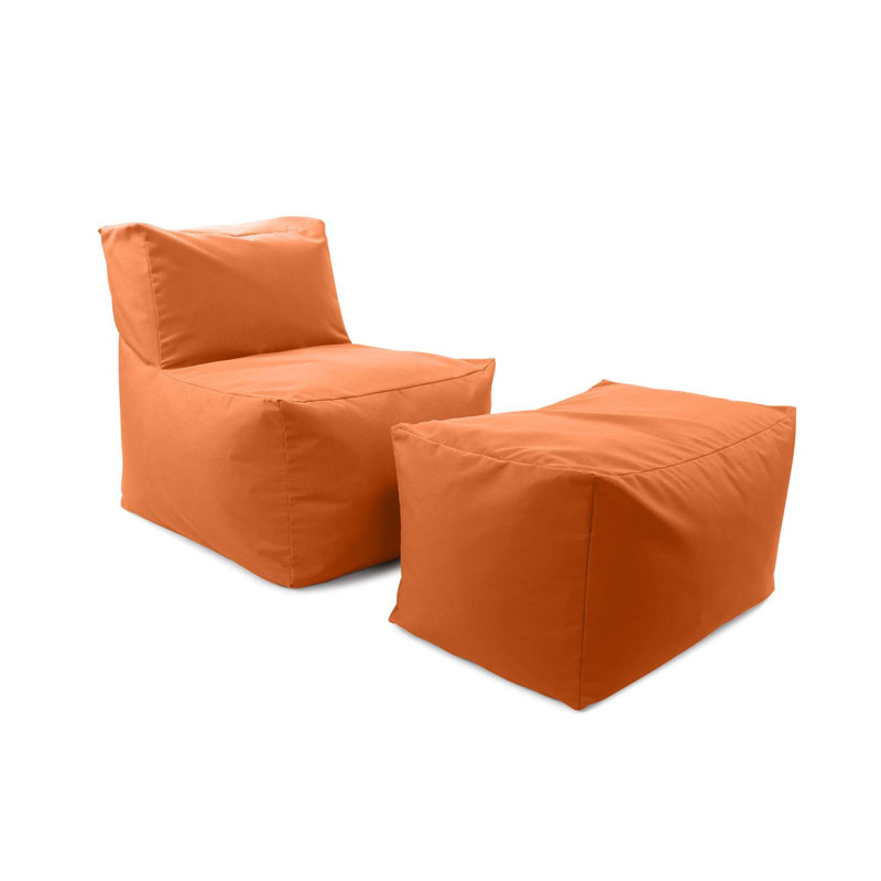 Housse pour pouf d'extérieur Kerttuli, Seascape Canyon, Orange