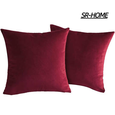 Velvet Pillow Cover (Set of 2 Pillow Covers Only) (Set of 2) WARISI Color: Purple